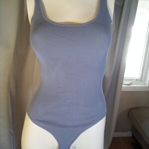 Zara Ribbed Blue Bodysuit